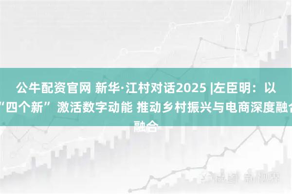 公牛配资官网 新华·江村对话2025 |左臣明：以 “四个新” 激活数字动能 推动乡村振兴与电商深度融合