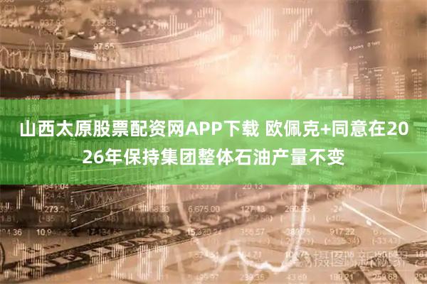 山西太原股票配资网APP下载 欧佩克+同意在2026年保持集团整体石油产量不变